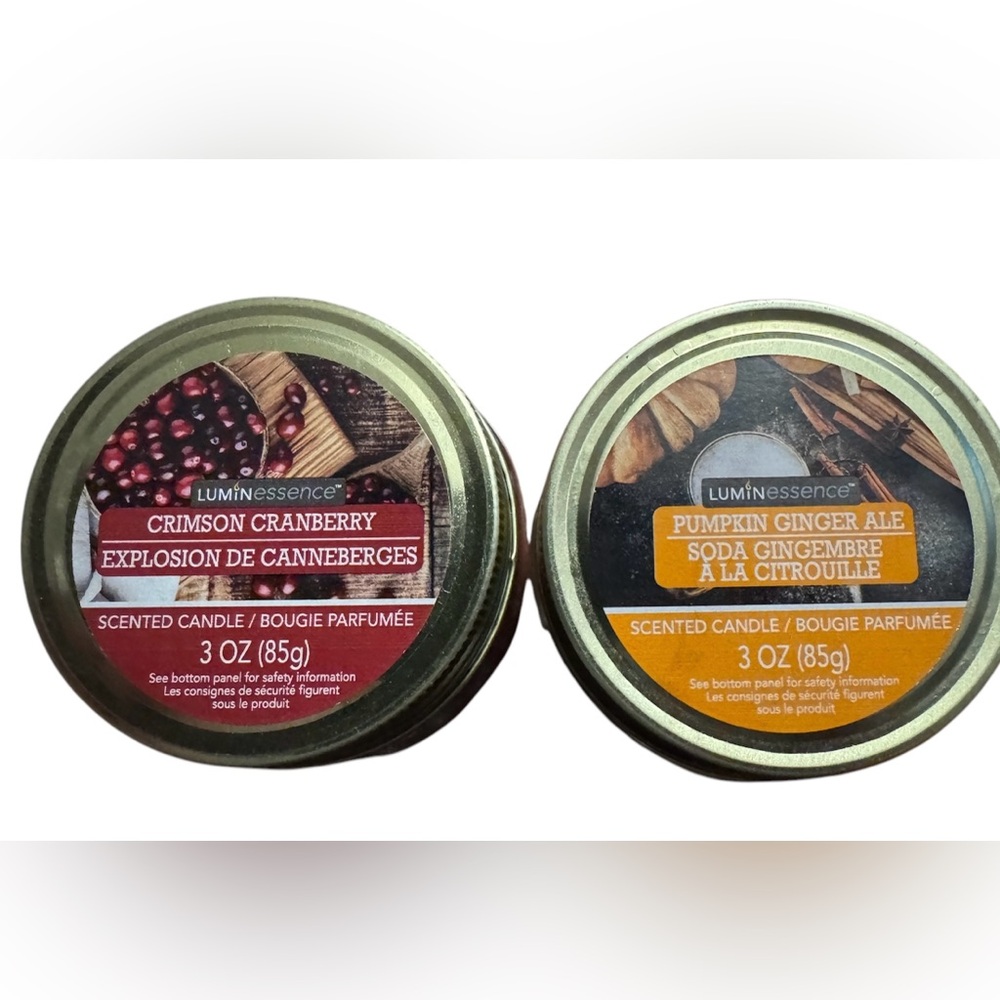 Luminess Scented Candle Set - Crimson Cranberry & Pumpkin Ginger